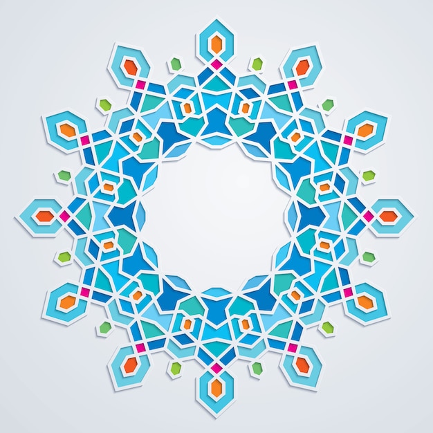 Mosaïque colorée de conception de motif géométrique arabe Vecteur Premium