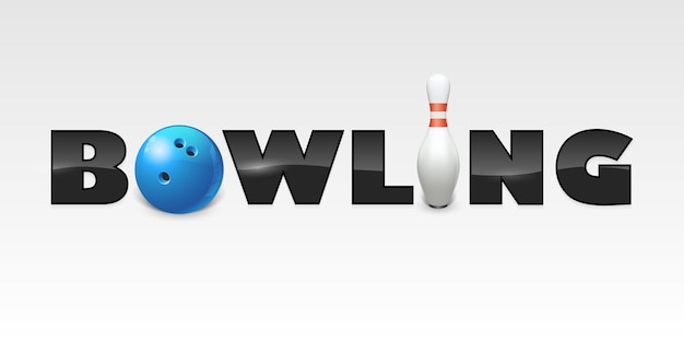 Mot de bowling Vecteur Premium