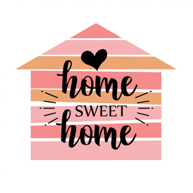 Mot Manuscrit Home Sweet Home. Illustration Vectorielle