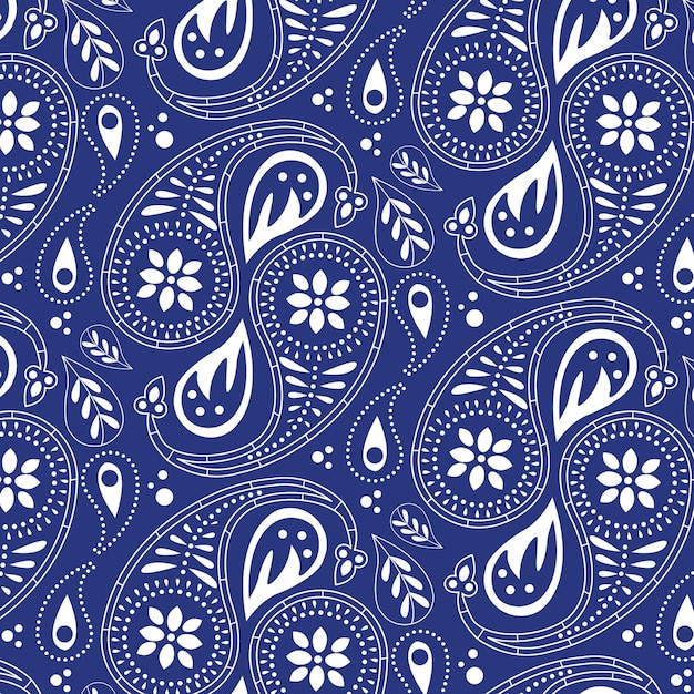  Motif  De Bandana  Paisley Vecteur Premium