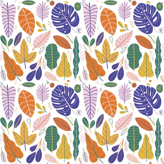 Motif De Feuilles Diff Rentes Color Es Vecteur Gratuite