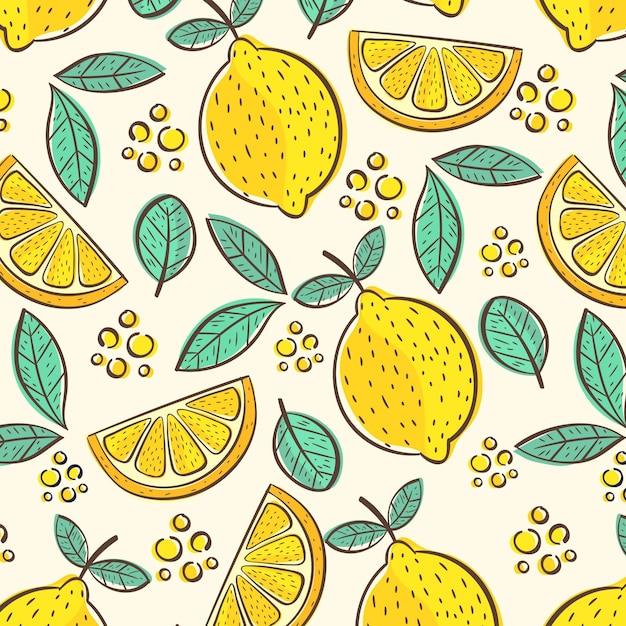 Motif De Fruits Au Citron Vecteur Gratuite