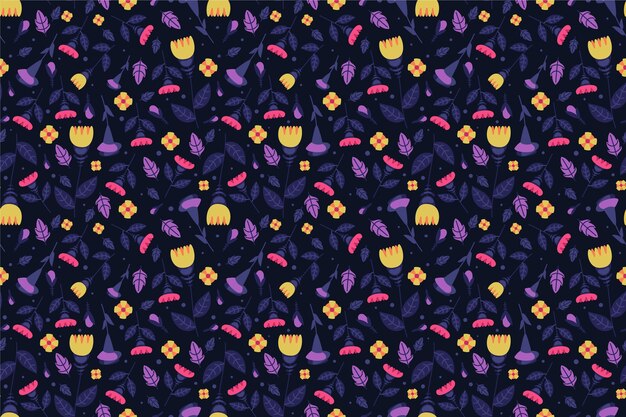 Motif Imprimé De Fleurs Colorées Vecteur gratuit