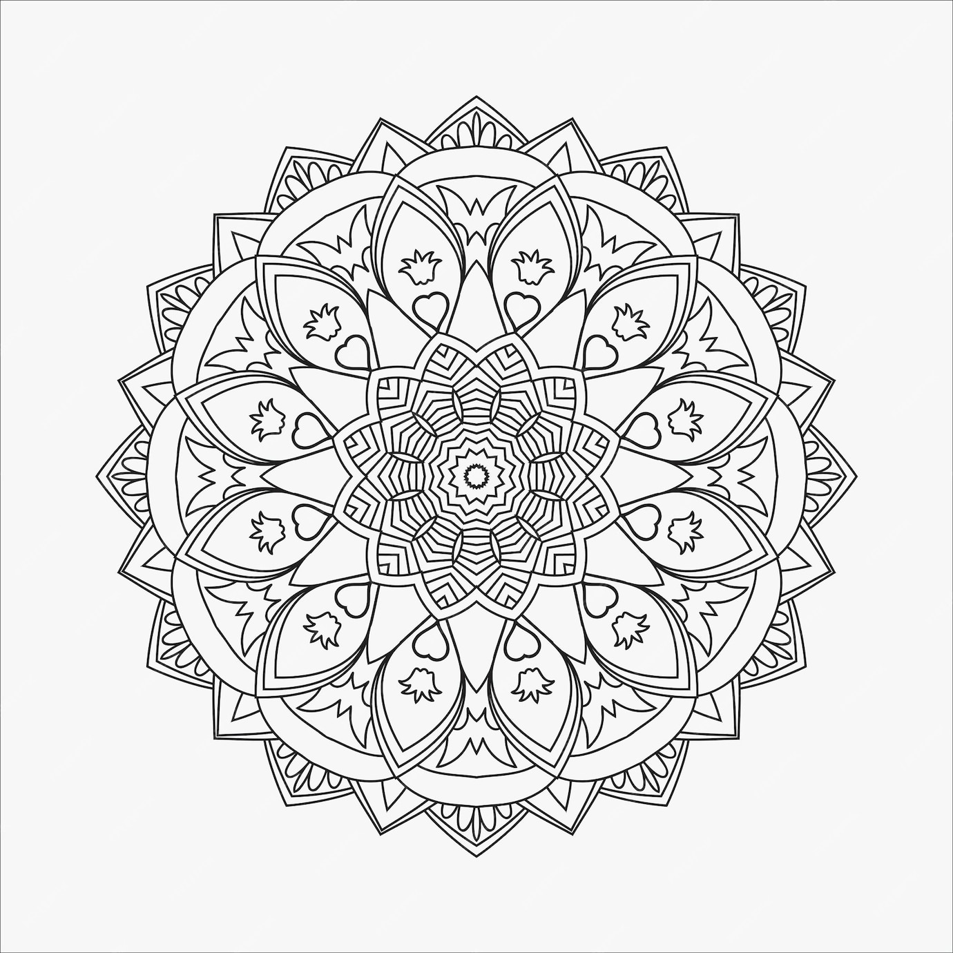 Motif De Mandala Pour Les Pages à Colorier Fleur Mandala Dessin Au Trait Ornement De Cadre 8610