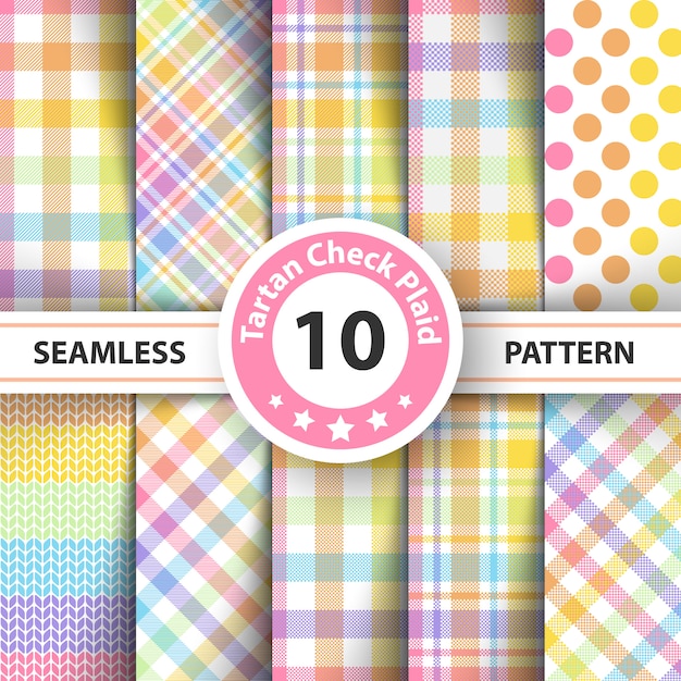 Motif tartan arc-en-ciel Vecteur Premium