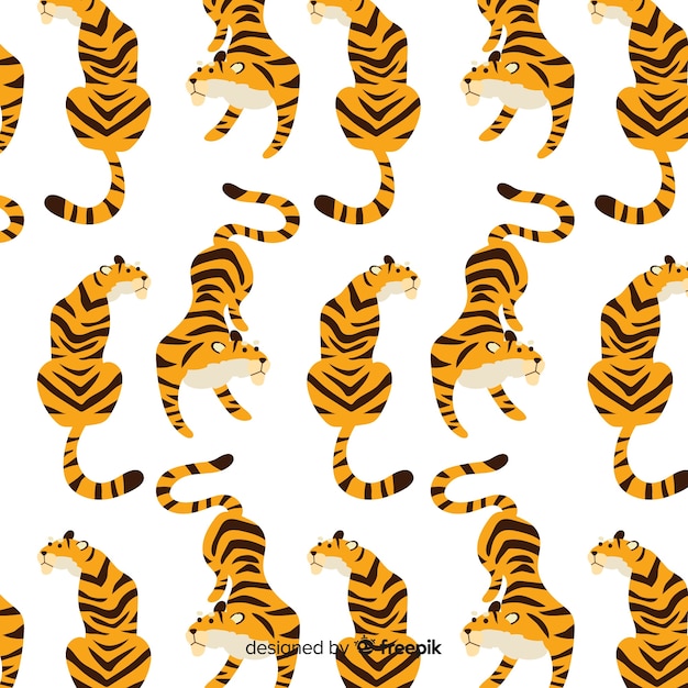 Motif de tigre assis Vecteur gratuit