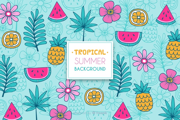 Motif tropical Vecteur gratuit