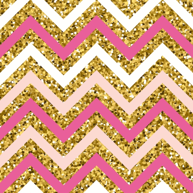 Motif zigzag scintillant avec effet argent scintillant Vecteur Premium