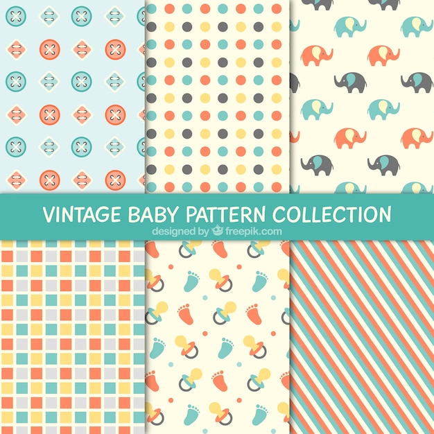 Motifs Jolies Et Decoratifs Bebe Vecteur Premium