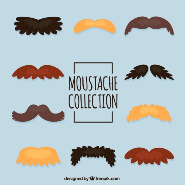 Moustaches Couleurs Variées Vecteur Gratuite