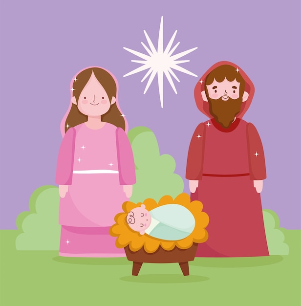 Nativite Creche Mignon Sainte Marie Bebe Jesus Et Joseph Dessin Anime Illustration Vectorielle Vecteur Premium Nativite Creche Mignon Sainte Marie Bebe Jesus Et Joseph Dessin Anime Illustration Vectorielle Vecteur Premium