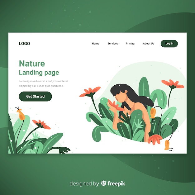 Nature d'atterrissage Vecteur gratuit