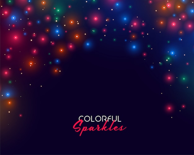 Néon coloré brille sur fond sombre Vecteur gratuit