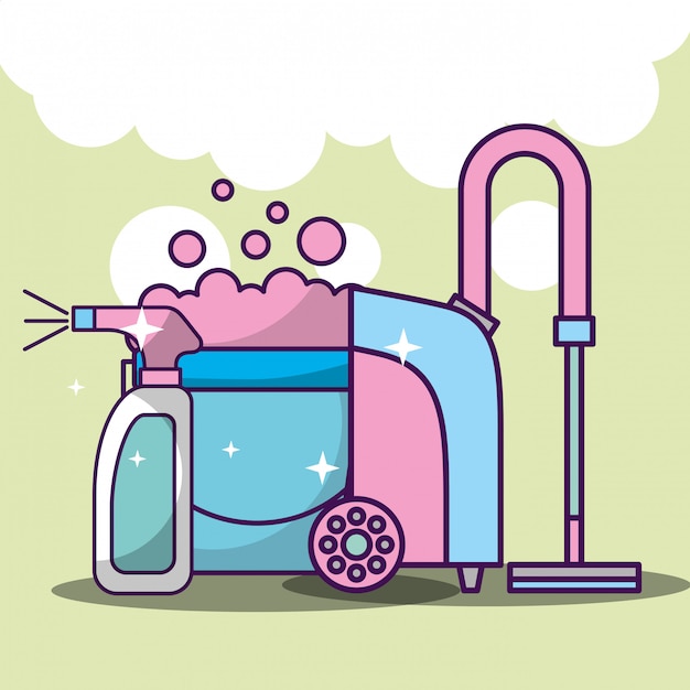 Nettoyage de linge lié Vecteur Premium