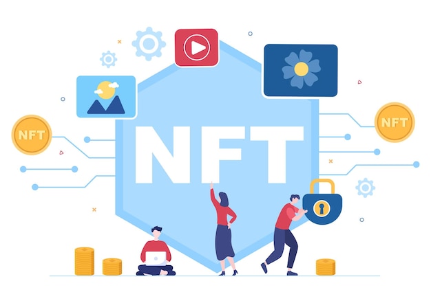 Nft Non Fungible Token Crypto Art De La Conversion En