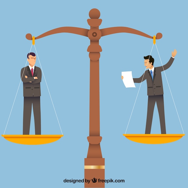 Notion de droit et de justice avec un design plat Vecteur gratuit