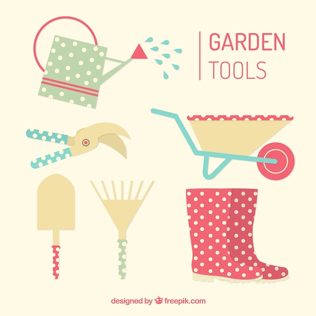 Outils De Jardinage Utiles Et Mignons Vecteur gratuit