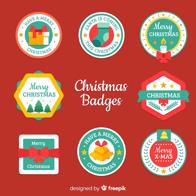 Pack De Badges De Noël Créatifs  Vecteur Gratuite