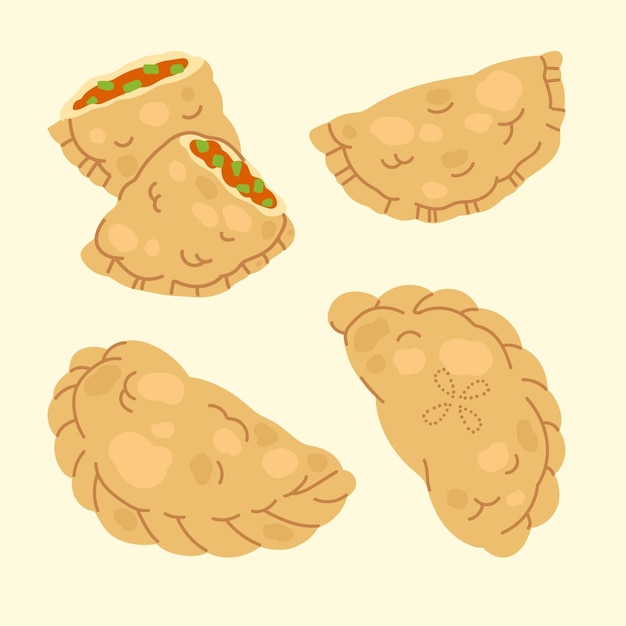 Pack D'illustration Empanada Vecteur Gratuite