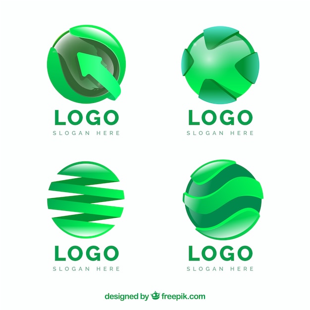 Pack De Logo Circulaire Circulaire Abstrait | Vecteur Gratuite