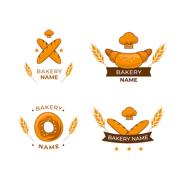 Pack De Logo De Gateau De Boulangerie Vecteur Gratuite