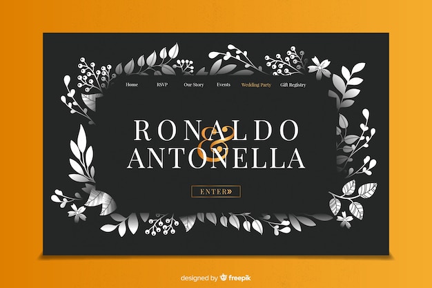 Page d'atterrissage de mariage Vecteur gratuit
