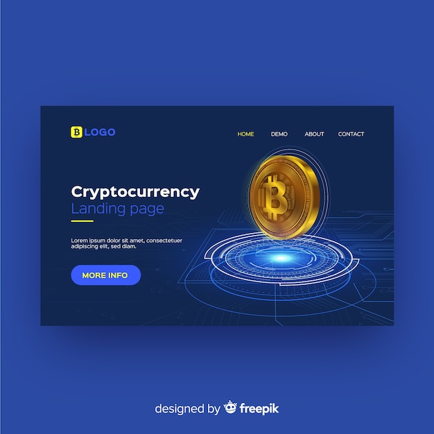Page de destination de crypto-monnaie Vecteur gratuit