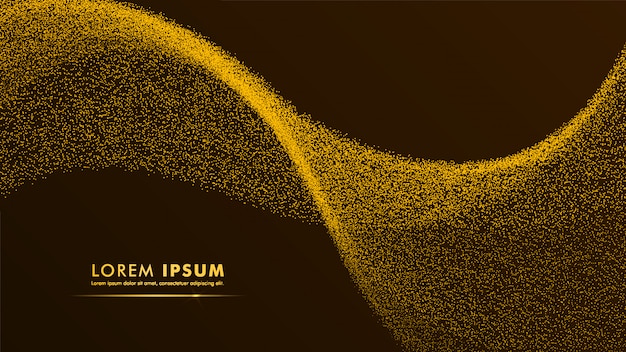 Particule or design abstrait fond or jaune doré Vecteur Premium
