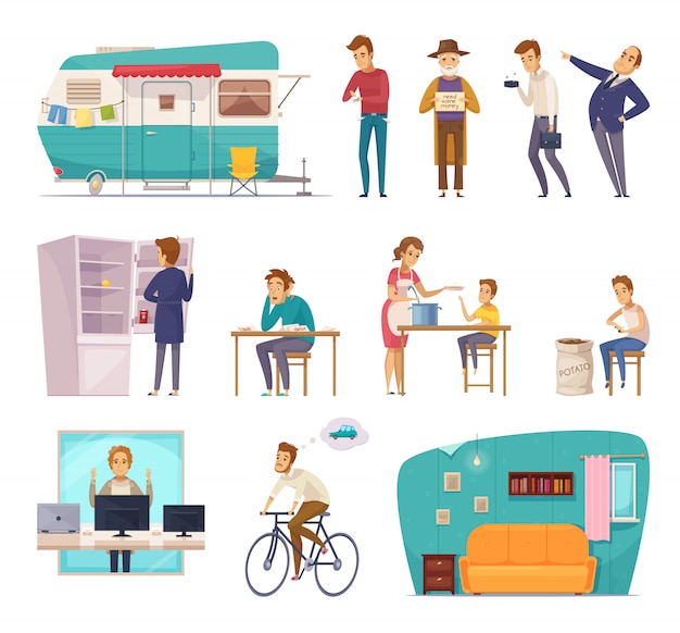 people-social-classes-ic-nes-d-coratives-vecteur-gratuite