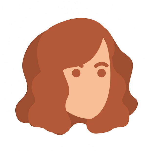Personnage avatar belle tête de femme Vecteur Premium