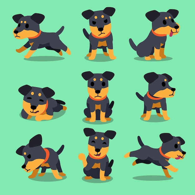 Personnage De Dessin Animé Allemand Chasse Chien Terrier