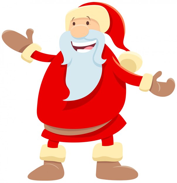 Personnage De Dessin Animé Drôle De Père Noël Avec Canne