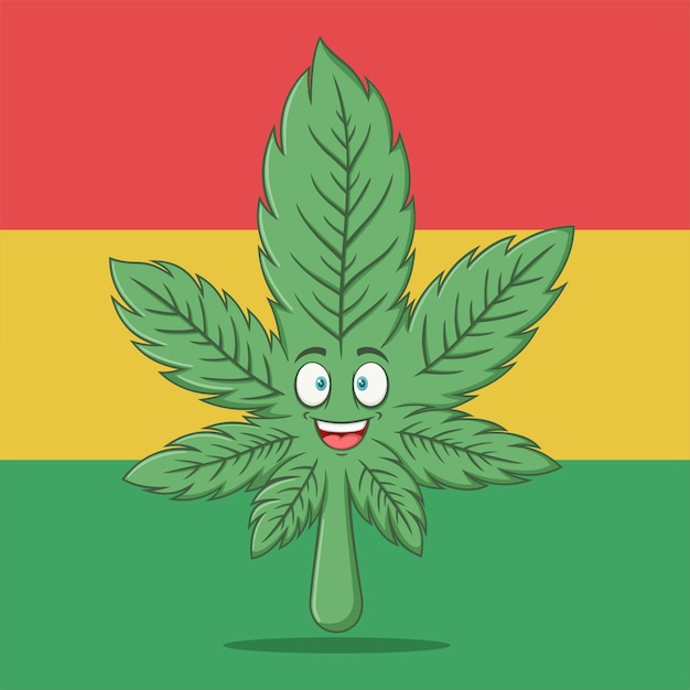 Personnage De Marijuana Cannabis Drole De Bande Dessinee Vecteur Premium