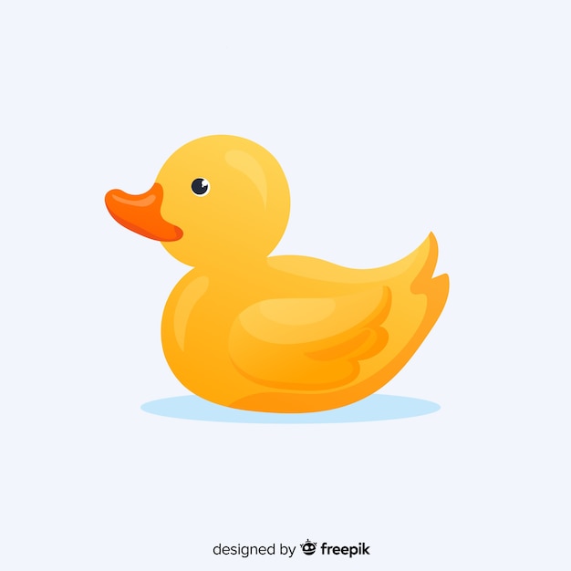 Petit canard en caoutchouc jaune Vecteur gratuit