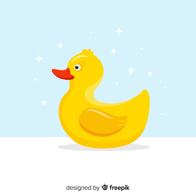 Petit canard en caoutchouc jaune Vecteur gratuit