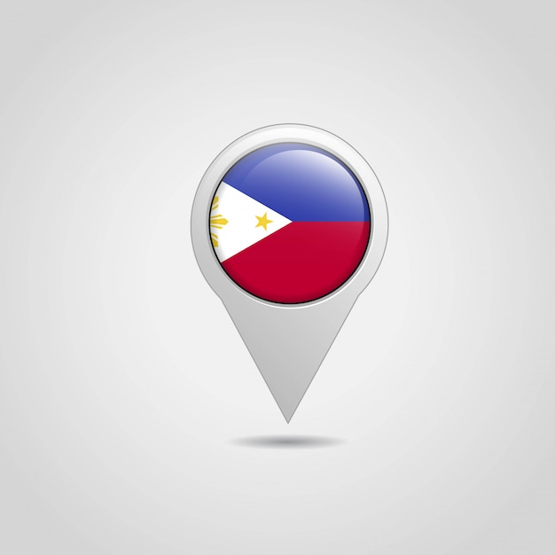 Phillipines drapeau carte navigation design vecteur Vecteur gratuit