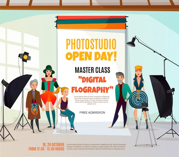 Photo studio ad affiche Vecteur gratuit