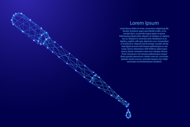 Pipette à Partir De Lignes Bleues Polygonales Futuristes Et D'étoiles Brillantes Vecteur Premium
