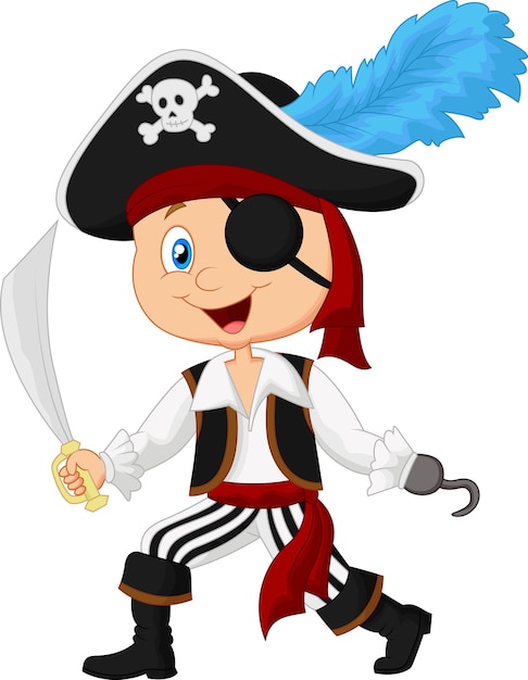 Pirate De Dessin Animé Mignon Vecteur Premium 3739