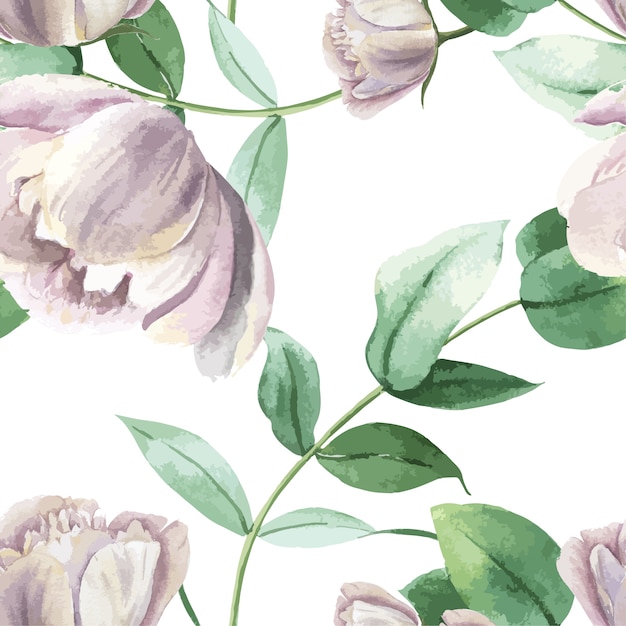 Pivoine Fleurs Aquarelle  Mod le Textile Vintage Floral 