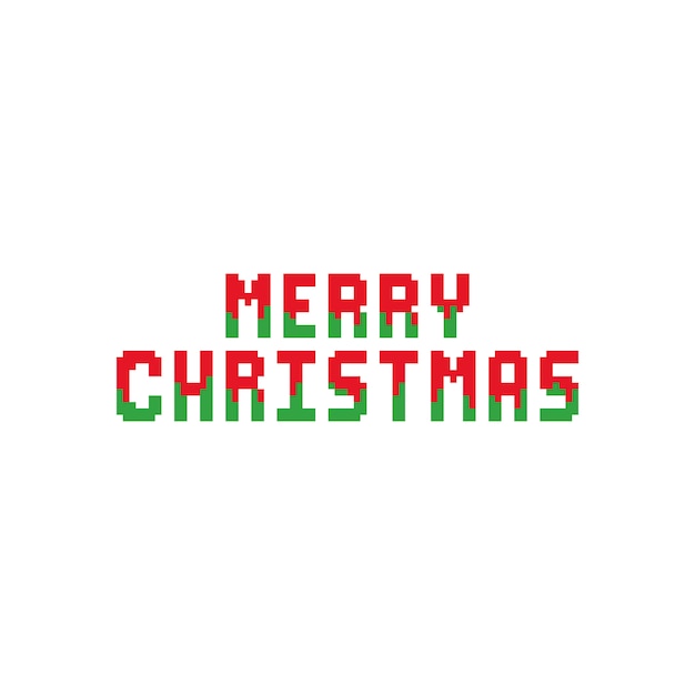 Pixel Joyeux Noel Design De Texte Vecteur Premium