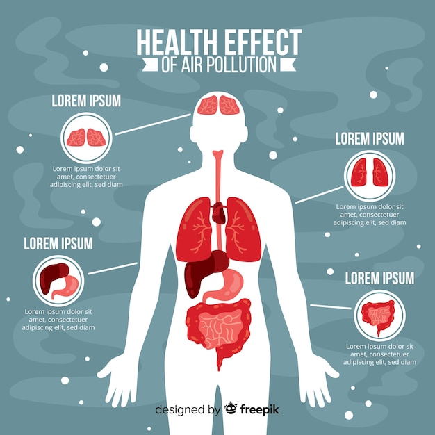 Pollution Sur Le Corps Humain Infographique Vecteur Gratuite