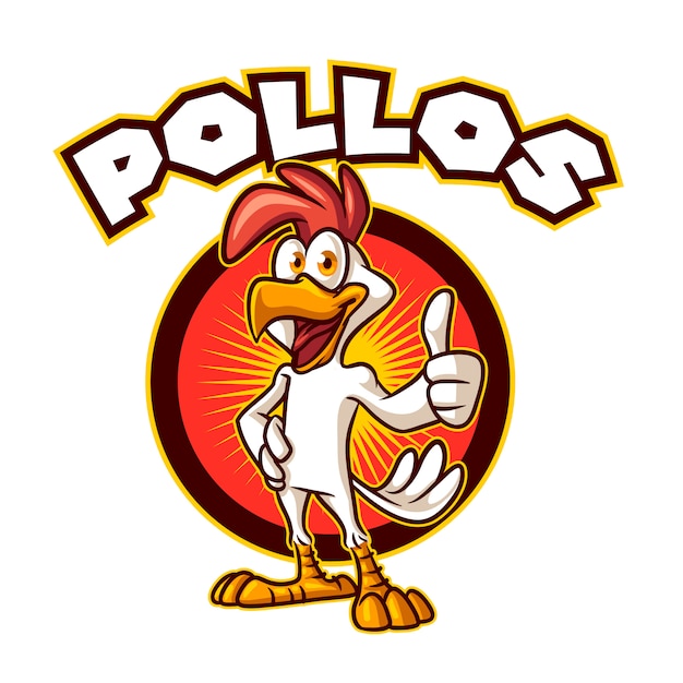 Poulet Dessin  Anim   Posant Le Pouce Vers Le Haut Logo  