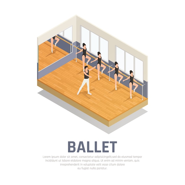Pratique Du Ballet De Théâtre Vecteur gratuit