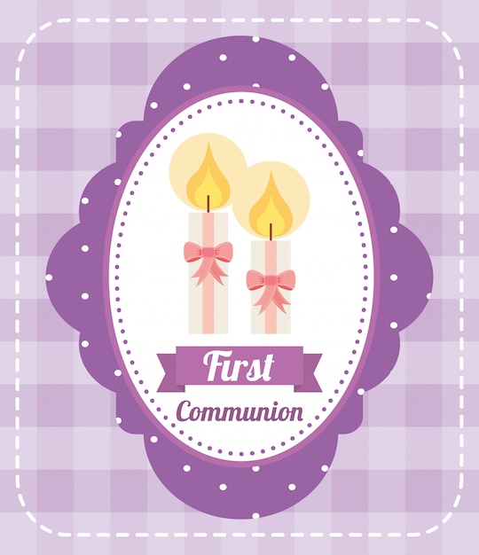 Premiere Carte De Communion Vecteur Gratuite