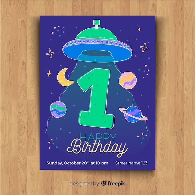 Premiere Carte D Invitation De Fete D Anniversaire Telecharger