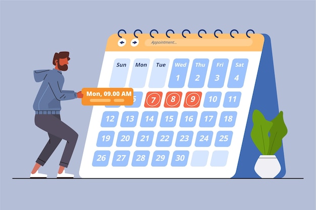 Prise De Rendez-vous Avec Calendrier | Vecteur Gratuite