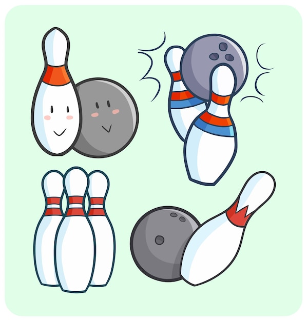 Quille Et Boule De Bowling Dr le Dans Un Style  Simple  De 