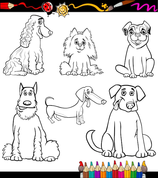 Races De Chien De Dessin Animé Coloriage Télécharger Des