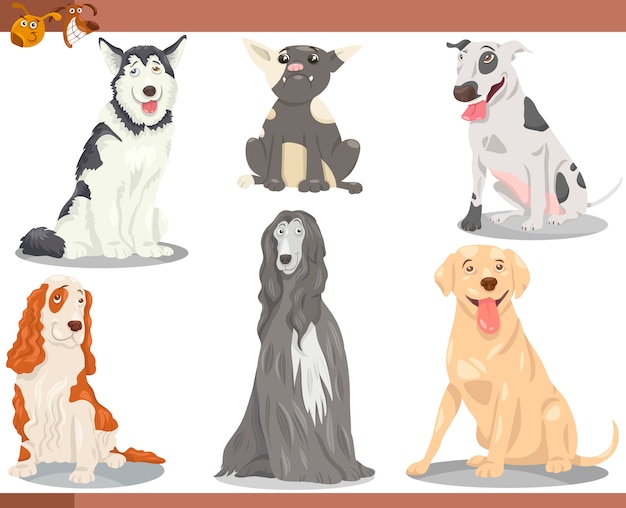 Races De Chien Dessin Animé Illustration Télécharger Des